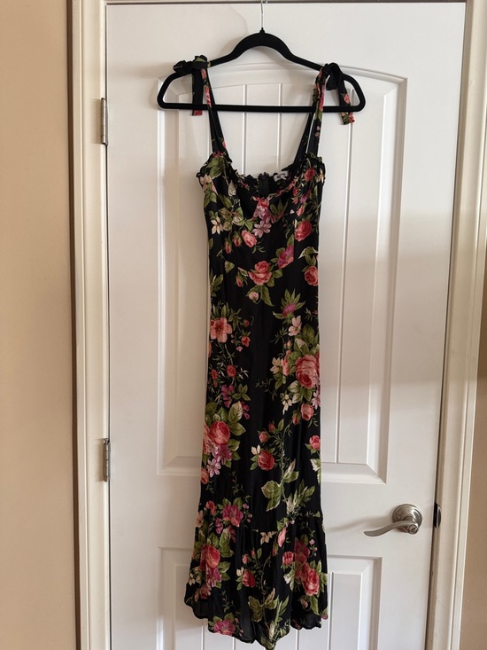 Reformation Dresses & Skirts - Reformation Black Floral Tie-Shoulder Midi Dress
